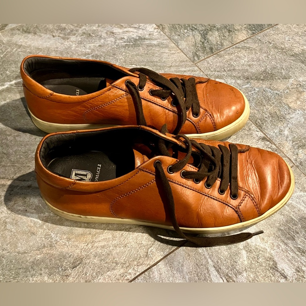 Bruno Magli Tan Leather Sneakers